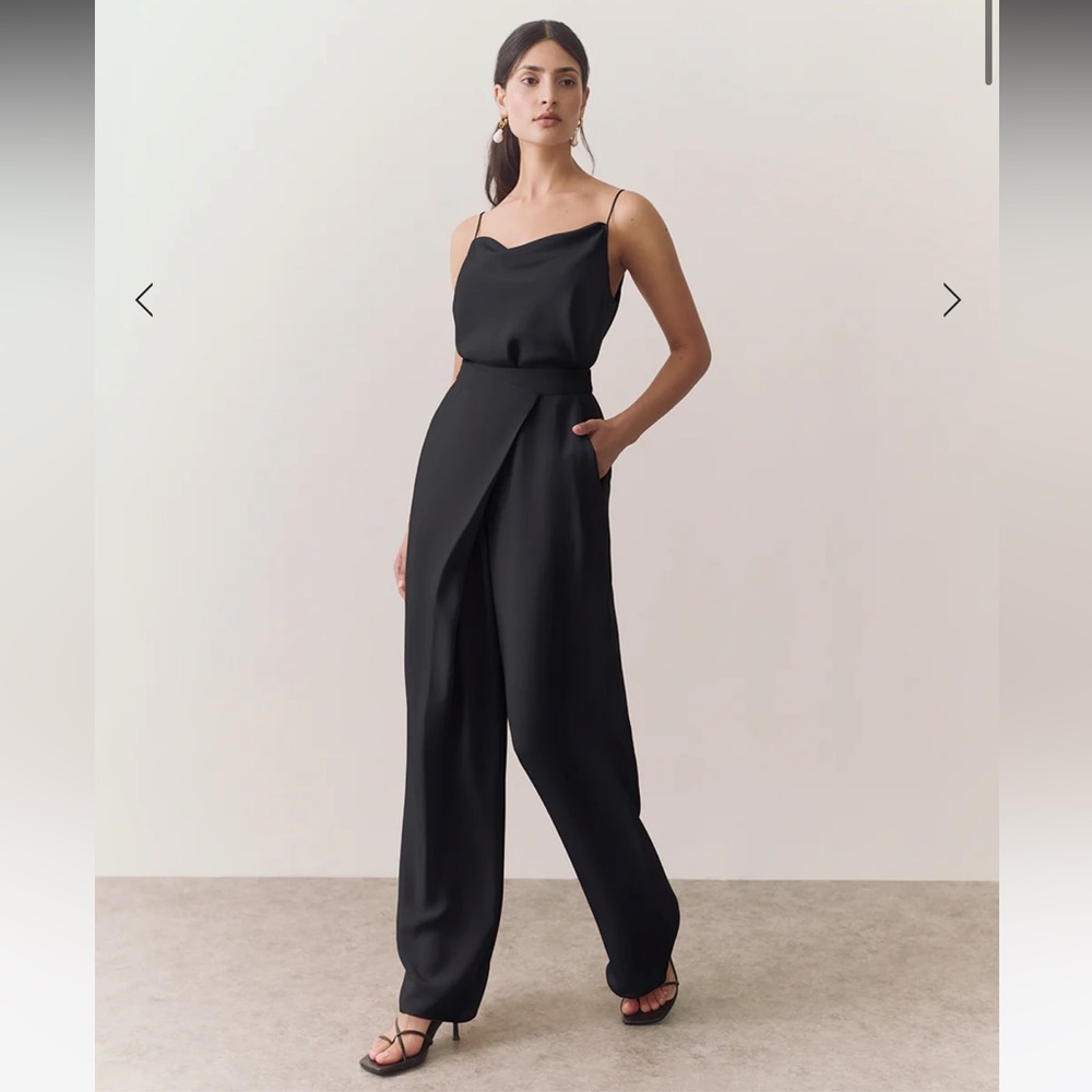 NWT Cuyana Silk Overlay Pants, sz L
